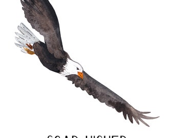 Nursery Wall Art, Printable Wall Art, Soar High, Eagle Wall Art, Wall Decor, Nursery Decorations, Home Decor, Motivational Decorations