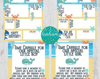 Time Capsule, First Birthday Time Capsule, Under the Sea Party, Under the Sea Decorations, Nautical Party, Nautical Decorations