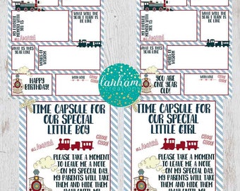 Train Birthday Party - Time Capsule Printable - Train Party - First Birthday Time Capsule - Train Birthday - Time Capsule First Birthday