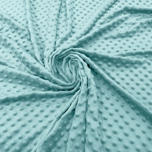 Minky Dimple Dot Soft Cuddle Fabric SEW Craft Sold by The Yard. Light Blue