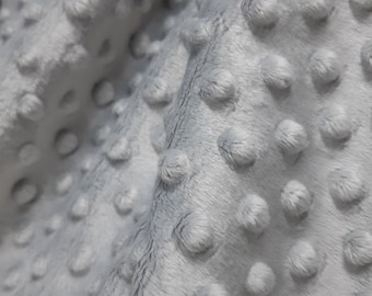 Minky Dimple Dot Soft Cuddle Fabric SEW Craft Sold by The Yard. Silver