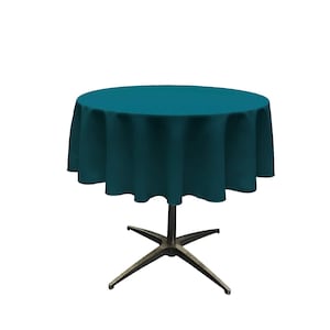 Easy Buy Textiles Polyester Poplin Tablecloth Round Dark Teal