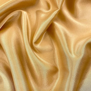 Crepe Back Satin Bridal Fabric Draper-Prom-Wedding-Soft 58&quot;-60&quot; Inches Sold by Yard. Sun Gold