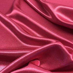 Crepe Back Satin Bridal Fabric Draper-Prom-Wedding-Soft 58"-60" Inches Sold by Yard. Hot Pink