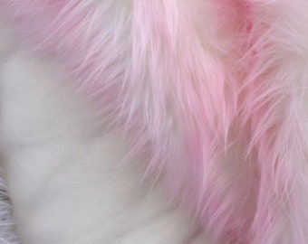 Baumwolle Candy Design-Shaggy Faux Fun Fur-2 Tone Super Soft Faux Fur-VerkauftEr Bulk Stock Pink/Ivory