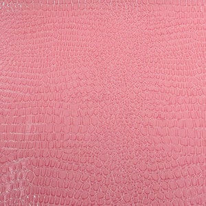 Crocodile Vinyl Embossed 3D Scales-Faux Leather-Sold By Yard Pink
