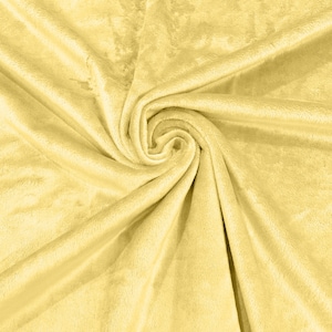 Minky Smooth Soft Solid Plush Faux Fake Fur Fabric Polyester- Sold by Yard. Light Yellow
