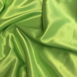 Crepe Back Satin Bridal Fabric Draper-Prom-Wedding-Soft 58&quot;-60&quot; Inches Sold by Yard. Lime Green