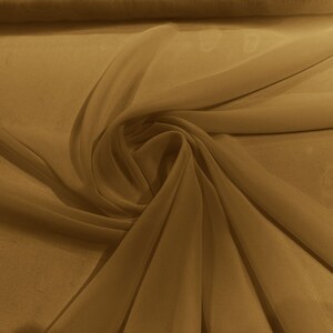 Chiffon Polyester Soft Light Weight, Sheer, See Through Chiffon Fabric/ Bridal Apparel | Dresses | Costumes/ Backdrop. Khaki