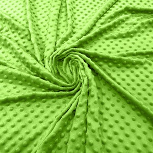 Minky Dimple Dot Soft Cuddle Fabric SEW Craft Sold by The Yard. Lime Green