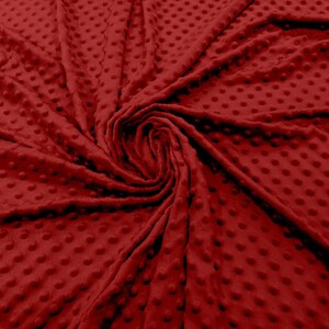 Minky Dimple Dot Soft Cuddle Fabric SEW Craft Sold by The Yard. Red