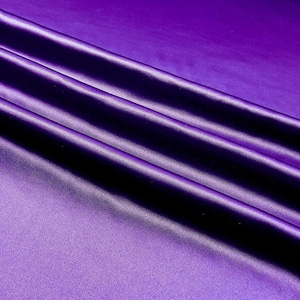 Light Weight Silky Stretch Charmeuse Satin Fabric by The Yard. Purple