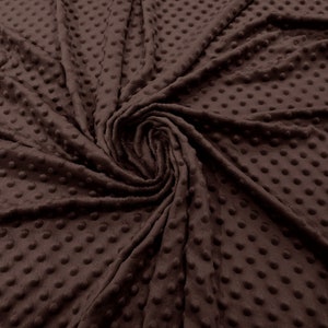 Minky Dimple Dot Soft Cuddle Fabric SEW Craft Sold by The Yard. Brown