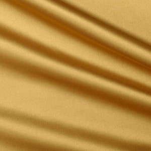 Light Weight Silky Stretch Charmeuse Satin Fabric by The Yard. Gold