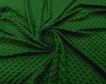 Minky Dimple Dot Soft Cuddle Fabric SEW Craft Sold by The Yard. Green