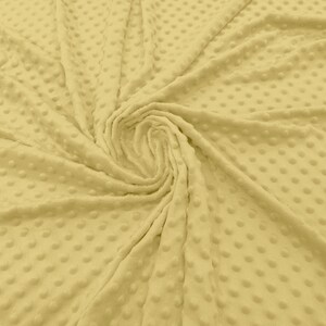 Minky Dimple Dot Soft Cuddle Fabric SEW Craft Sold by The Yard. Light Yellow