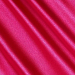 Light Weight Silky Stretch Charmeuse Satin Fabric by The Yard. Fuchsia