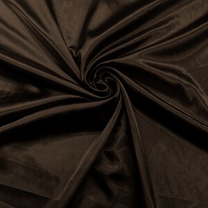 Light Weight Silky Stretch Charmeuse Satin Fabric by The Yard. Brown