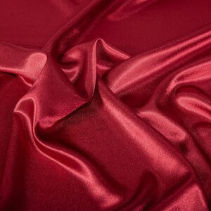 Crepe Back Satin Bridal Fabric Draper-Prom-Wedding-Soft 58&quot;-60&quot; Inches Sold by Yard. Burgundy