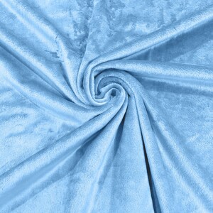 Minky Smooth Soft Solid Plush Faux Fake Fur Fabric Polyester- Sold by Yard. Baby Blue