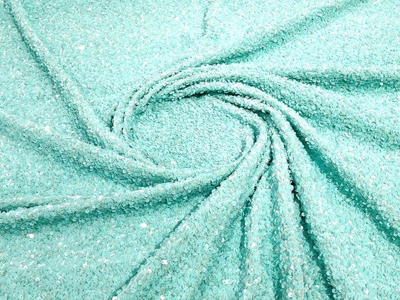 Shiny 5mm Sequin On A 2 Way Stretch Velvet (1 Yard, Silver/Black) main image 1