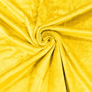 Minky Smooth Soft Solid Plush Faux Fake Fur Fabric Polyester- Sold by Yard. Bright Yellow