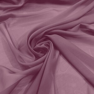 Chiffon Polyester Soft Light Weight, Sheer, See Through Chiffon Fabric/ Bridal Apparel | Dresses | Costumes/ Backdrop. Mauve