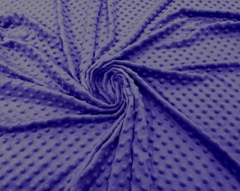 Minky Dimple Dot Soft Cuddle Fabric SEW Craft Sold by The Yard. Purple