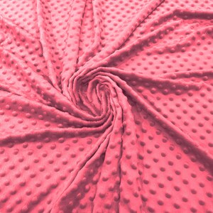 Minky Dimple Dot Soft Cuddle Fabric SEW Craft Sold by The Yard. Hot Pink