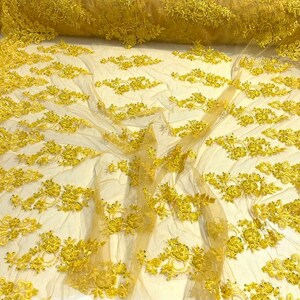 Royalty Fabrics Feathers hand beaded design embroider on a mesh lace-prom-sold by the yard. Blush main image 0