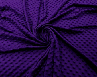 Minky Dimple Dot Soft Cuddle Fabric SEW Craft Sold by The Yard. Dk Purple