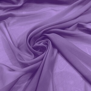 Chiffon Polyester Soft Light Weight, Sheer, See Through Chiffon Fabric/ Bridal Apparel | Dresses | Costumes/ Backdrop. Lavender