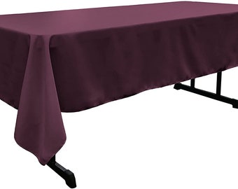 Easy Buy Textiles Polyester Poplin Rectangular Tablecloth, Eggplant
