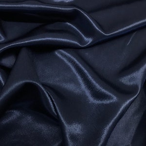 Crepe Back Satin Bridal Fabric Draper-Prom-Wedding-Soft 58&quot;-60&quot; Inches Sold by Yard. Navy Blue