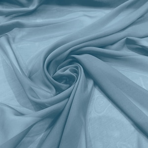 Chiffon Polyester Soft Light Weight, Sheer, See Through Chiffon Fabric/ Bridal Apparel | Dresses | Costumes/ Backdrop. Sky Blue