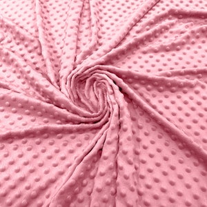 Minky Dimple Dot Soft Cuddle Fabric SEW Craft Sold by The Yard. Pink