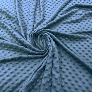 Minky Dimple Dot Soft Cuddle Fabric SEW Craft Sold by The Yard. Denim Blue