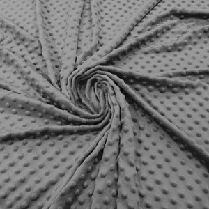Minky Dimple Dot Soft Cuddle Fabric SEW Craft Sold by The Yard. Gray