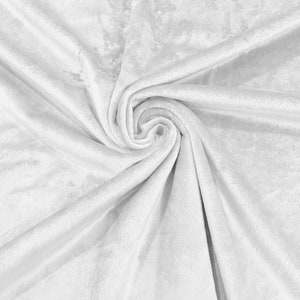Minky Smooth Soft Solid Plush Faux Fake Fur Fabric Polyester- Sold by Yard. White
