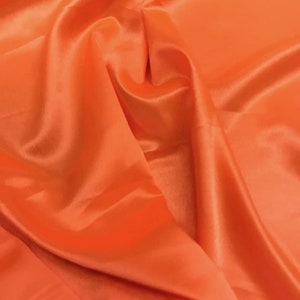 Crepe Back Satin Bridal Fabric Draper-Prom-Wedding-Soft 58&quot;-60&quot; Inches Sold by Yard. Orange