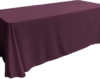 Easy Buy Textiles Polyester Poplin Rectangular Tablecloth, Eggplant