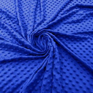 Minky Dimple Dot Soft Cuddle Fabric SEW Craft Sold by The Yard. Royal Blue