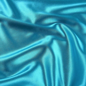 Light Weight Silky Stretch Charmeuse Satin Fabric by The Yard. Turquoise