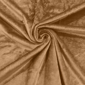 Minky Smooth Soft Solid Plush Faux Fake Fur Fabric Polyester- Sold by Yard. Camel