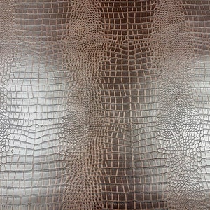 Gator Fake Leather Upholstery,Crocodile Skin Texture Faux Leather PVC Vinyl Fabric Sold By Yard Brown