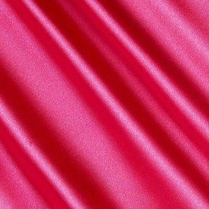 Light Weight Silky Stretch Charmeuse Satin Fabric by The Yard. Hot Pink
