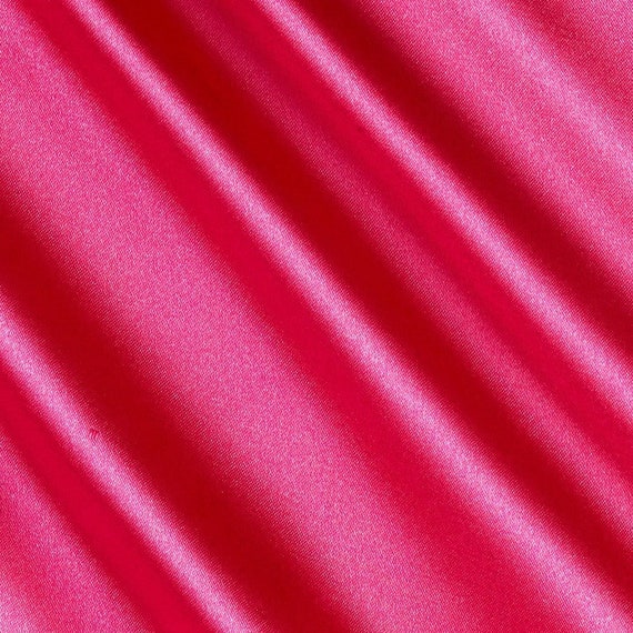 Hot Pink Satin Fabric - by The Yard