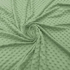 Minky Dimple Dot Soft Cuddle Fabric SEW Craft Sold by The Yard. Asparagus
