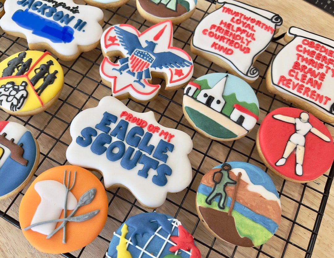 2 DOZENS of Eagle Scout Decorated Cookies Boy Scout Cookies Etsy