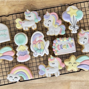 UNICORN royal icing cookies, Unicorn Party,  birthday cookie.